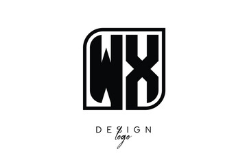 WX Block Monogram Logo – Bold Geometric Lettermark in Rectangular Style for Modern Branding & Identity
