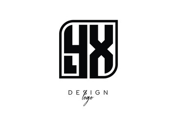 YX Block Monogram Logo – Bold Geometric Lettermark in Rectangular Style for Modern Branding & Identity