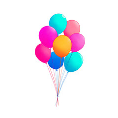 Obraz premium Colorful party balloon bunch joyful celebration