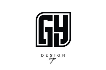 GY Block Monogram Logo – Bold Geometric Lettermark in Rectangular Style for Modern Branding & Identity
