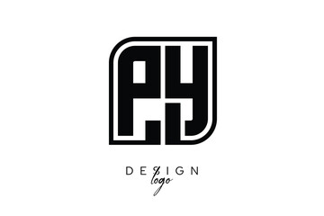 Fototapeta premium pY Block Monogram Logo – Bold Geometric Lettermark in Rectangular Style for Modern Branding & Identity 