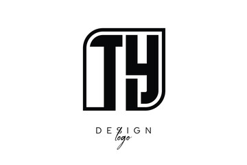 TY Block Monogram Logo – Bold Geometric Lettermark in Rectangular Style for Modern Branding & Identity
