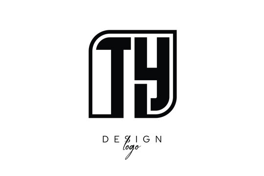 TY Block Monogram Logo &ndash; Bold Geometric Lettermark in Rectangular Style for Modern Branding & Identity
