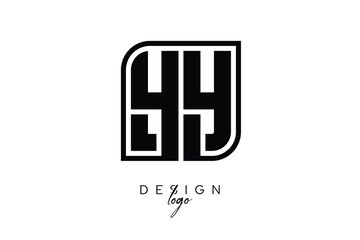 YY Block Monogram Logo – Bold Geometric Lettermark in Rectangular Style for Modern Branding & Identity
