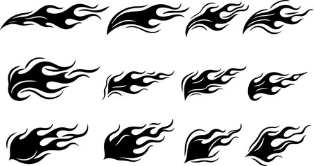 Flame Silhouette Vector Set for Laser Cut | ATA Ready Design