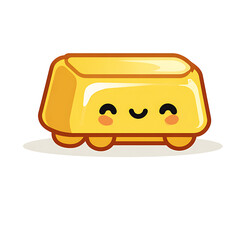 Cute butter pat character with smiling face and blush