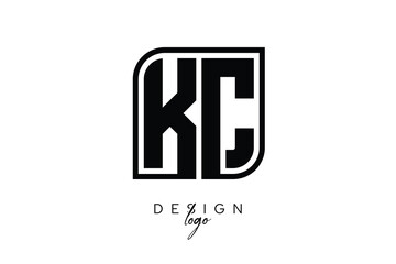 Obraz premium KC Block Monogram Logo – Bold Geometric Lettermark in Rectangular Style for Modern Branding & Identity 