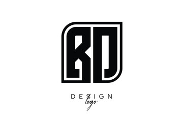 RD Block Monogram Logo – Bold Geometric Lettermark in Rectangular Style for Modern Branding & Identity
