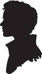 An abstract black vector illustration of a profile silhouette of a man, woman, and girl