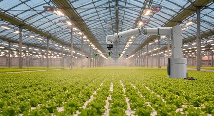 Advanced greenhouse cultivation with automated irrigation and robotic arm technology