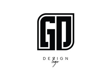 GD Block Monogram Logo – Bold Geometric Lettermark in Rectangular Style for Modern Branding & Identity
