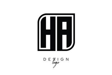HA Block Monogram Logo – Bold Geometric Lettermark in Rectangular Style for Modern Branding & Identity
