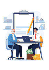 Financial advisor discussing investment options with a client and reviewing documents