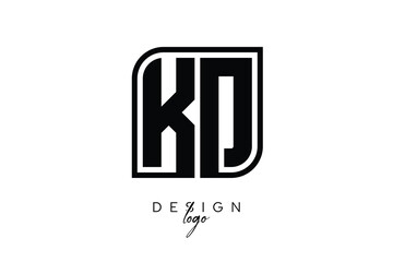KD Block Monogram Logo – Bold Geometric Lettermark in Rectangular Style for Modern Branding & Identity
