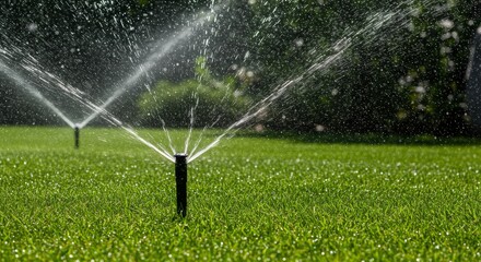 Automated lawn irrigation system maintains lush greenery with efficient watering