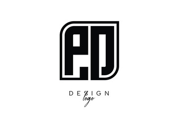 PD Block Monogram Logo – Bold Geometric Lettermark in Rectangular Style for Modern Branding & Identity
