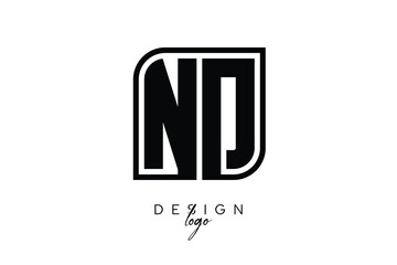 ND Block Monogram Logo – Bold Geometric Lettermark in Rectangular Style for Modern Branding & Identity
