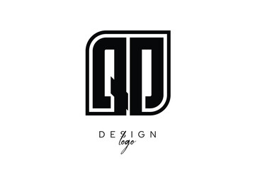 QD Block Monogram Logo – Bold Geometric Lettermark in Rectangular Style for Modern Branding & Identity
