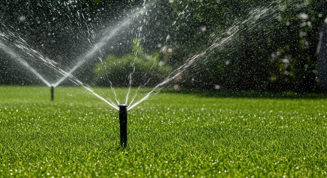 Automated lawn irrigation system maintains lush greenery with efficient watering