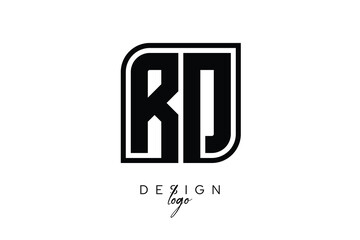 RD Block Monogram Logo – Bold Geometric Lettermark in Rectangular Style for Modern Branding & Identity
