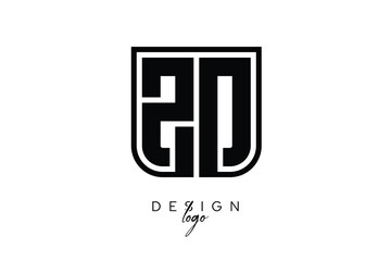 ZD Block Monogram Logo – Bold Geometric Lettermark in Rectangular Style for Modern Branding & Identity
