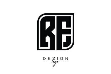 RE Block Monogram Logo – Bold Geometric Lettermark in Rectangular Style for Modern Branding & Identity

