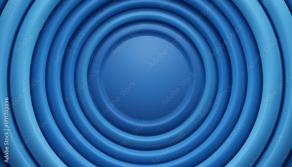 Poster concentric blue circular layers creating a smooth three dimensional ripple effect
