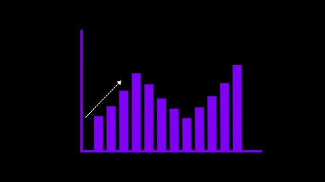 Moving Blueprints, Rising Graph with Arrow. allusive graph chart showing marketing sales animation. financial status of corporate business....
