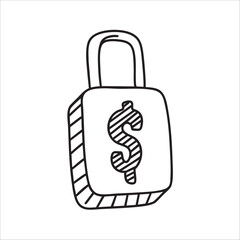 hand drawn doodle money security illustration
