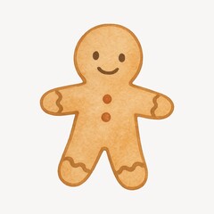 Cute gingerbread man illustration.