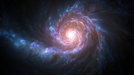 Swirling cosmic spiral with vibrant hues