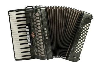 Melancholy Melodies A Black Accordion isolated on transparent background
