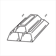hand drawn doodle gold bar illustration