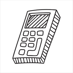 hand drawn calculator illustration vector