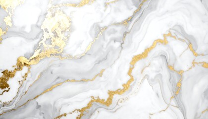 Elegant White Marble with Gold Veins Abstract Background.