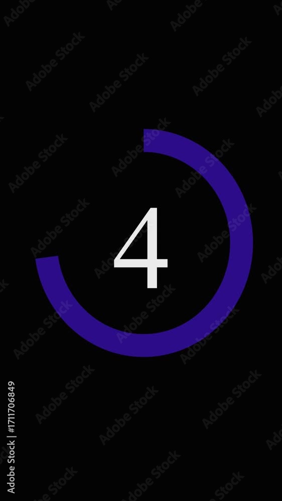 Poster modern minimalist timer animation with looping countdown circle design element vertical video. numbe