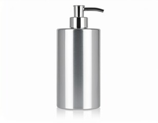 Sleek, modern metallic soap dispenser on a clean white background, perfect for home or commercial use.