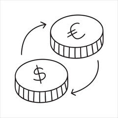 hand drawn illustration of money exchange