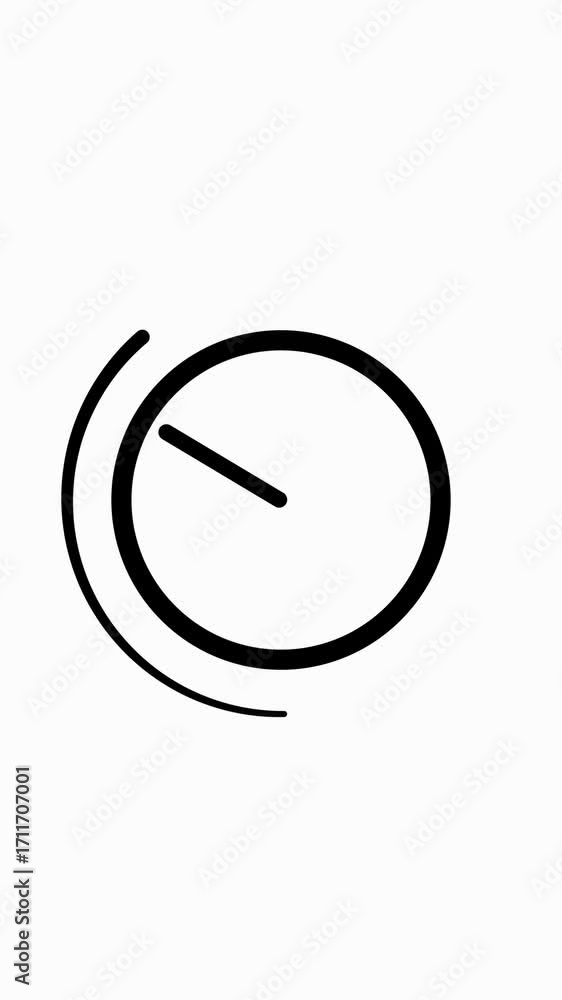 Poster animated clock circle design element perfect for modern clean abstract user interface vertical video