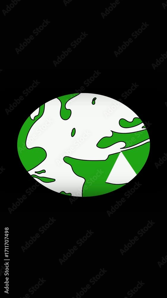 Poster seamless loop of animated planet earth eco theme clean minimalist design vertical video. global warm