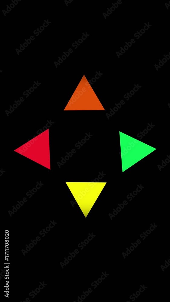 Aufkleber vertical video dynamic rotating triangles colorful geometric shapes abstract animation design. dynam