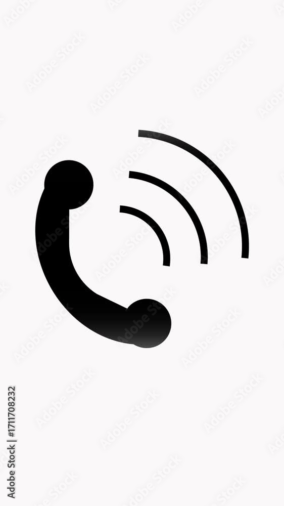 Poster vertical video animated phone icon incoming call signal wireless communication technology digital in