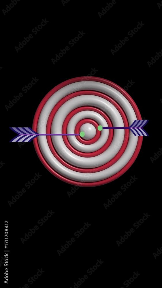 Poster abstract red white concentric circles target design vertical video motion graphics background brandi