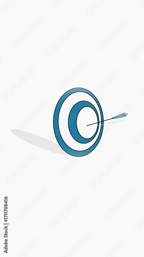 Poster abstract target arrows blue circles vertical video concentric design animation motion graphics succe