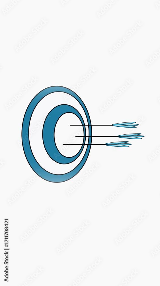 Poster abstract target arrows blue circles vertical video concentric design motion graphics technology inno