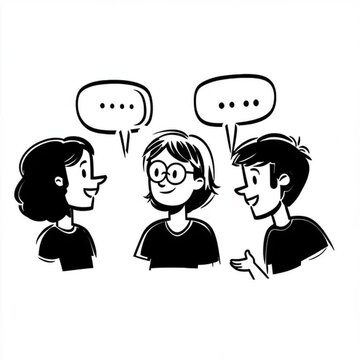 Kids Having A Discussion Animated Illustration
