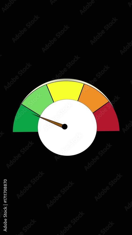 Aufkleber business data chart animated gauge meter color scale vertical video. high resolution animated gauge 