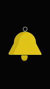 Broadcast social media warning signal attention shiny yellow vertical video. Motion graphics user interface ui ux design element app game vertical video.