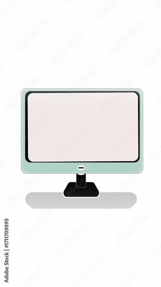 Poster desktop monitor display graphic design element minimalist style vertical video.technology message on