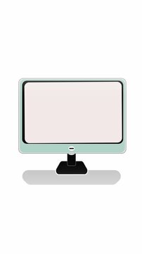 Desktop monitor display graphic design element minimalist style vertical video.Technology message online messaging internet correspondence animation vertical video.